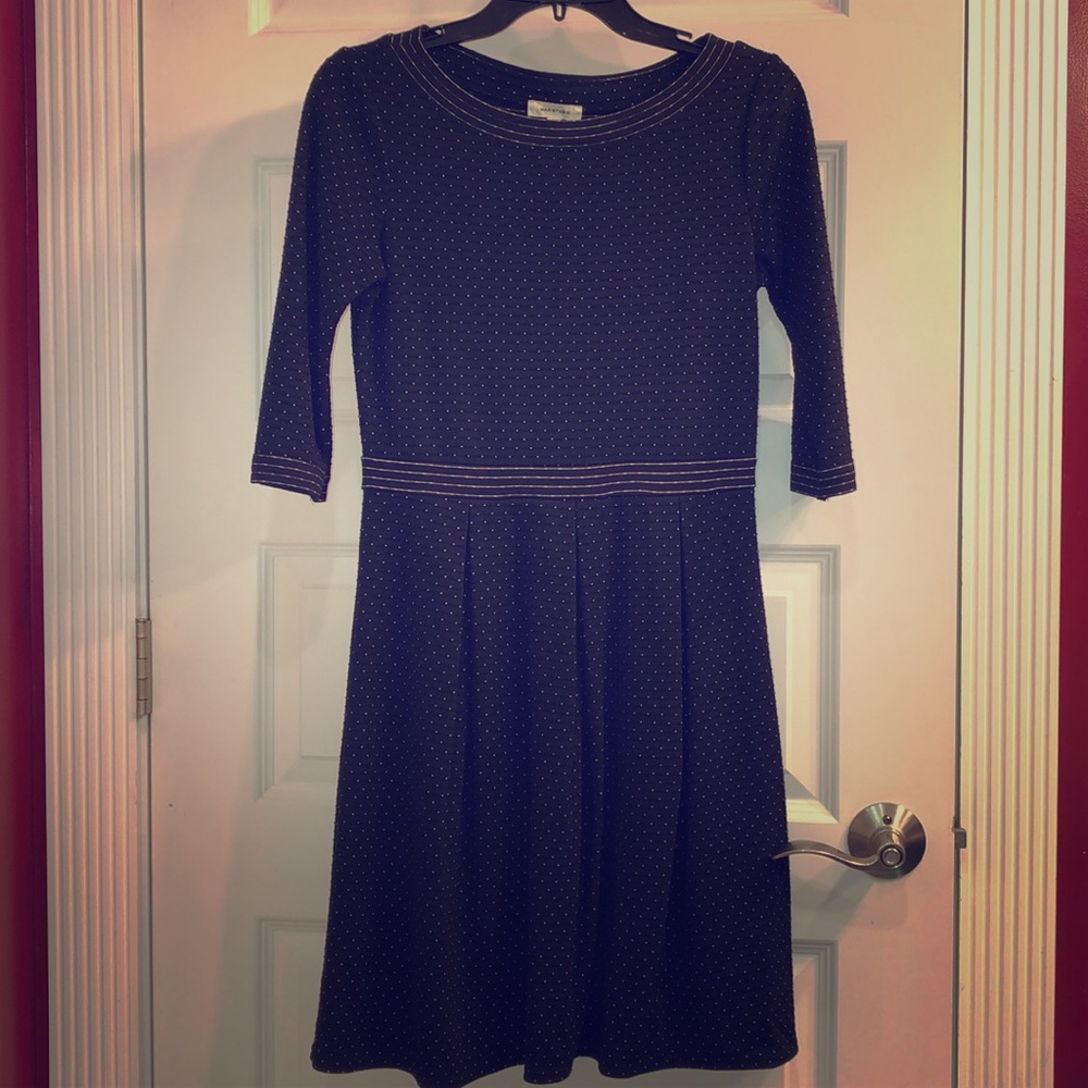 Max Studio - Black and Cream Micro Dot Dress - Picture 3 of 4